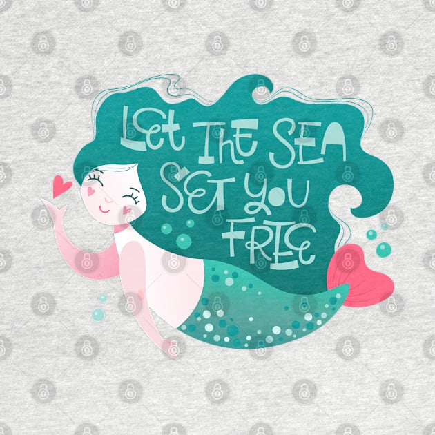 Mermaid let the sea set you free by Mako Design 